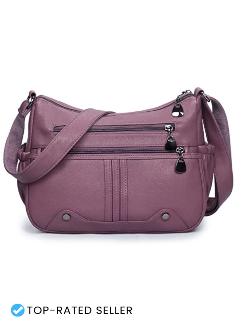 Soft PU Leather Shoulder Crossbody Bag Multi Pocket Medium Roomy Tote